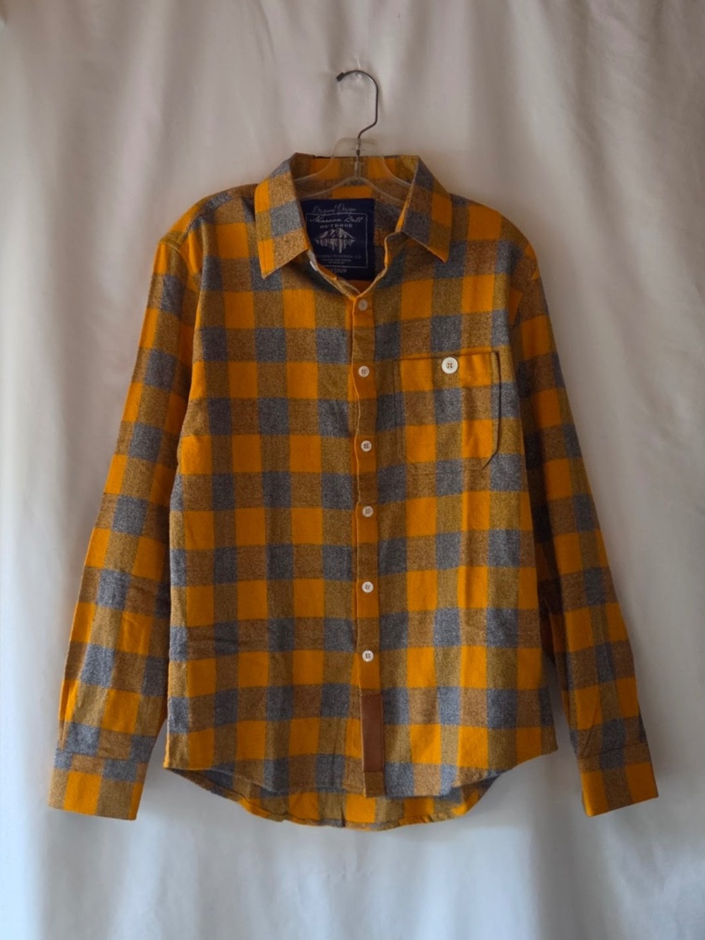 Maroon Bell Outdoor Campfire Flannel Shirt Aspen Gold Plaid Size M NWOT